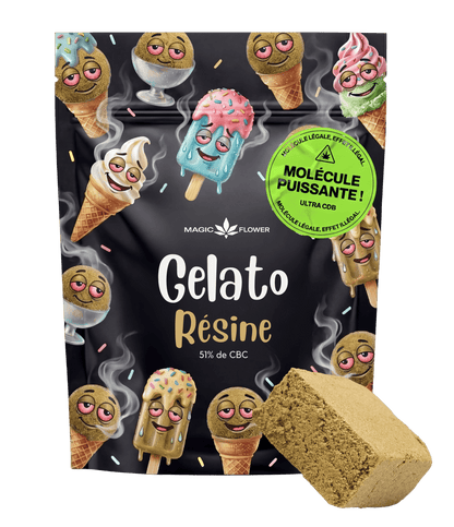 Gelato résine CBD — texture en gros plan
